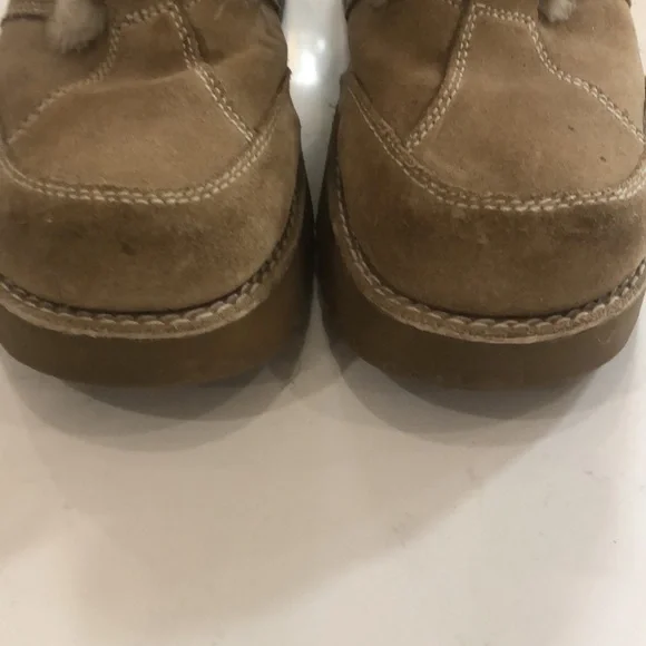 Women's Tan Fur-Lined Boots Ellemenno Klondike tall boots Tan size 7.5 winter - Picture 6 of 9